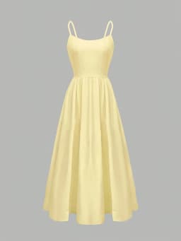 Elegant Directed Women's New Pure Color Sleeveless Chic Strap Dress Fashionable Minimalist Design Casual Comfortable Fit