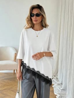 2026 Summer New Arrival Women's Oversized Ruffle Print Leopard Print Padded Lacing Loose Fit T-Shirt