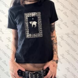 Gothic Harajuku Slim Short Sleeve T-shirt Fashion Summer Fashion Crop Top Streetwear Emo Girl Y2k Style Women's T-shirt Baby Tee