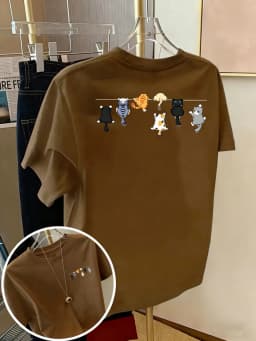 Cartoons Cats Prints T-Shirts Summer Womens Cotton T Shirts Basic O-Neck Oversized Short Sleeve Tops Casual Street Woman Clothes