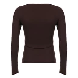 Women's Coquette y2k Top Long Sleeve Knitted Tops Lace Stitching Neckline Knitwear Bowknot Decoration Brown Tees Casual Pullover