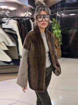 Women's Faux Fur Patchwork Jacket Belt Stand Collar Full Sleeve Hidden Button Lace Up Loose Jackets 2026 Autumn Winter Lady Coat
