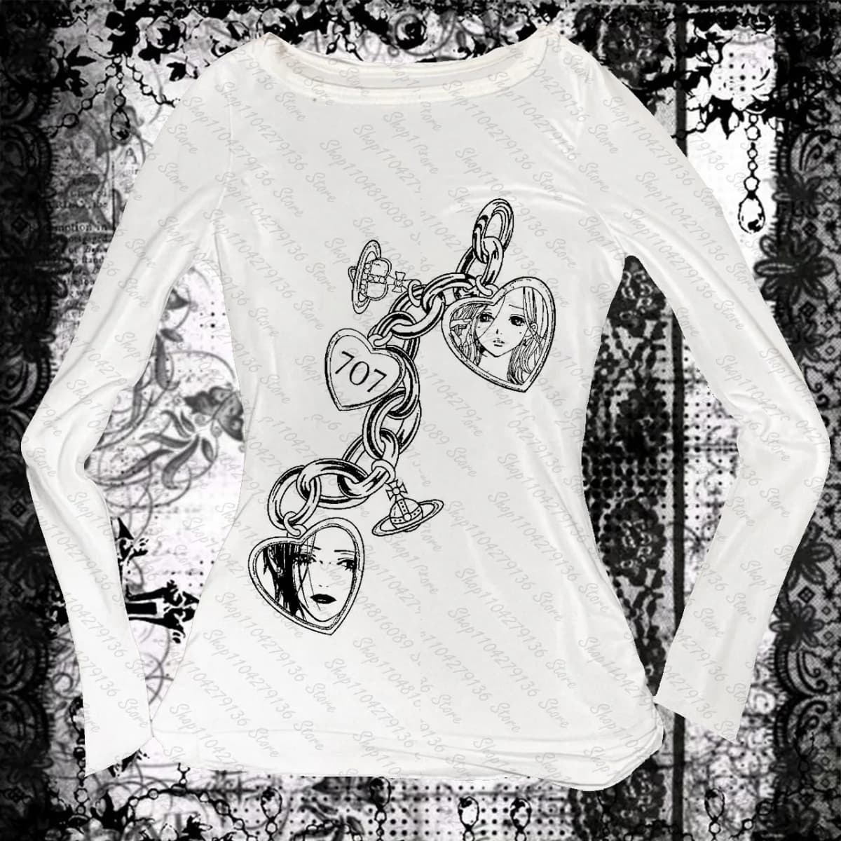 2000s Y2k Nana Japanese Anime Summer Top 2025 Pattern Tank Top Anime Long Sleeve Casual Harajuku T-shirt