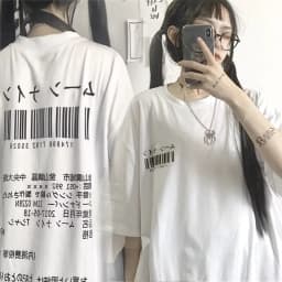 Punk Retro Gothic Graphic Women's Y2k Top Style Cropped Crew Neck T-Shirt Japanese Streetwear Short Sleeve Printed T-Shirt Y2K