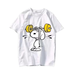 2025 New Snoopy Printing Cotton T-shirt Animation Cartoon Men and Women with The Same Loose Pure Cotton Cute Pure Cotton Top