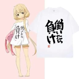 Anime Futaba Anzu Same Print T Shirt Chinese Word Cosplay Style T Shirts 100% Cotton Fashion Summer Men Women Tees Streetwear