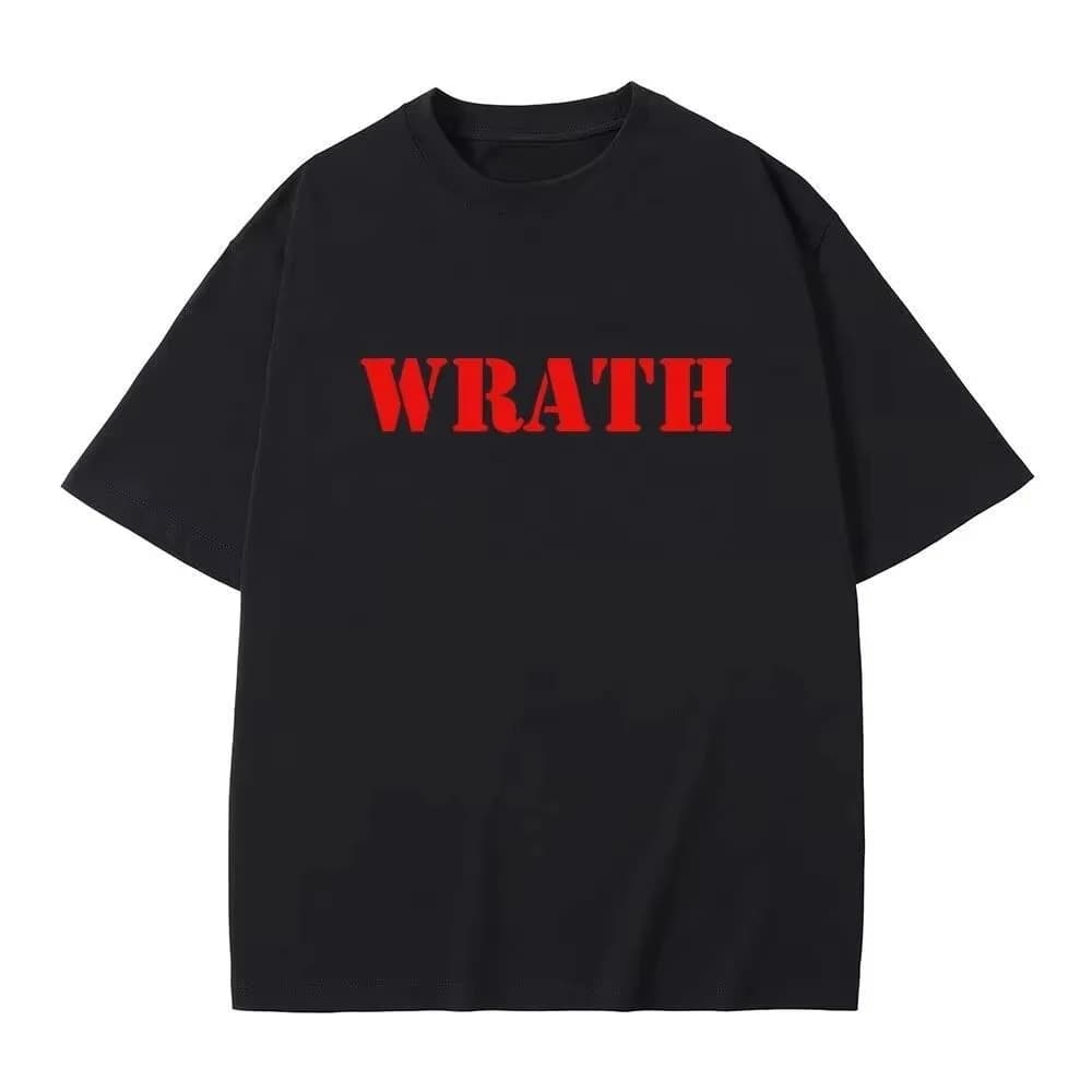 Wrath Natural Selection Logo Funny Meme T-Shirt Casual Oversized Crewneck T Shirts Men's Humor Harajuku Style T-Shirts Unisex