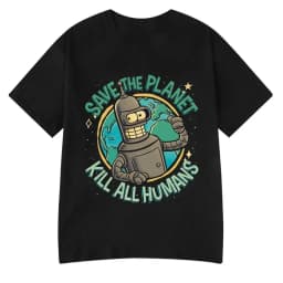 Funny Save The Planet Kill All Humans Robot Graphic Print T Shirt Women Fashion Summer Short Sleeve T-shirt Clothing