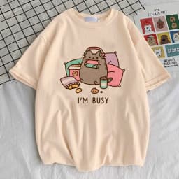 Pusheen shirt teen Y2k 2000s Graphic Retro 80s kawaii t shirt Digital University Vintage harajuku Grunge hip hop