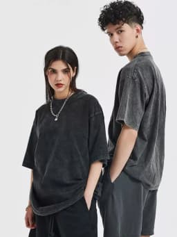 Summer Cotton Washed T-shirt for Women Men Loose O-Neck Oversized Tee Korean Y2k Female Clothes Casual Vintage Short Sleeve Tops