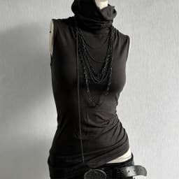 Harajuku style retro high neck sleeveless slim fit design, spicy girl niche versatile vest top can be worn outside