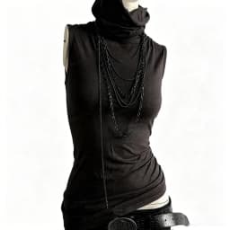 Harajuku style retro high neck sleeveless slim fit design, spicy girl niche versatile vest top can be worn outside