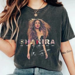 2026 Shakira World Tour Popular T-Shirt Men Women Unisex Oversized O-Neck Cotton Streetwear Y2k Short Sleeve Fashion Tee Fans