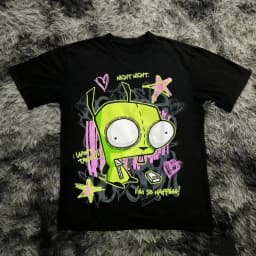 Vintage Invader Zim Cartoon Print Short Sleeve T-Shirt Retro Unisex Graphic Tee 90s Nostalgia Summer Streetwear Y2K Tee Top