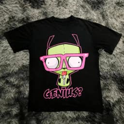 Vintage Invader Zim Cartoon Print Short Sleeve T-Shirt Retro Unisex Graphic Tee 90s Nostalgia Summer Streetwear Y2K Tee Top