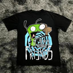 Vintage Invader Zim Cartoon Print Short Sleeve T-Shirt Retro Unisex Graphic Tee 90s Nostalgia Summer Streetwear Y2K Tee Top