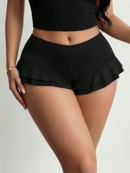 Women High Waist Double Layer Ruffle Trim Mini Skort 2026 Summer Y2K Club Party Short Skirt