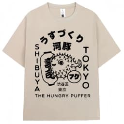 Japanese Style Hokkaido Wave Vintage T-shirt Men Women Harajuku Fashion High Quality T Shirts Summer Tee Shirt