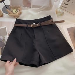 Plus Size Casual Women A-Line Shorts Chic Office Lady Commute Vintage Solid High Waist Short Pants Streetwear Summer Trousers