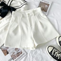 Plus Size Casual Women A-Line Shorts Chic Office Lady Commute Vintage Solid High Waist Short Pants Streetwear Summer Trousers