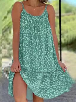 Summer 2026 Large Swing Strap Dress European American Leisure Style Printed Sleeveless Fashionable Casual Maxi Dress