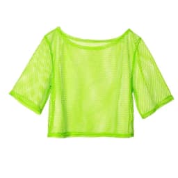 Women Neon 80s Dance Party Top Fishnet Mesh Shirt 1980s Party Costume