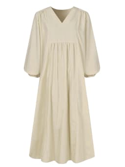 Spring/Summer New Arrivals Women's Cotton-Linen Blend Loose Bell-Sleeve Dress Casual Elegance for Everyday Wear