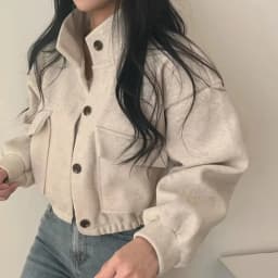 Trendy Women's Loose Stand Collar Button Streetwear Jacket Casual Outerwear Autumn Vintage Crop Tops Winter Imitation Wool Coat