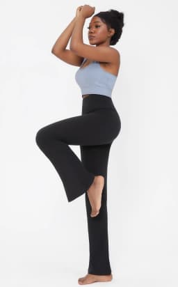 Women's Super Soft Flare Pants High Waisted Tummy Control Workout Yoga Leggings Bell Bottoms