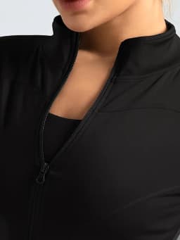 Women's Fitness Jacket Slim Fit Long‑Sleeve Yoga Top Zipper Closure Sport Coat Stretchy Quick‑Dry Running Workout Outerwear