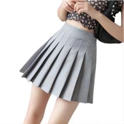 2025 New Vintage Gray Pleated Skirt Women Kawaii High Waist Mini Skirts Korean Fashion School Uniform Harajuku Streetwear Spring
