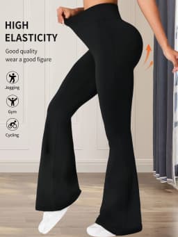 Women's Spring and Summer High-Waisted Tight-Fitting Flared Pants, Slim Leg Long Black Pants, Thin Wide Leg Pants for Slim Women