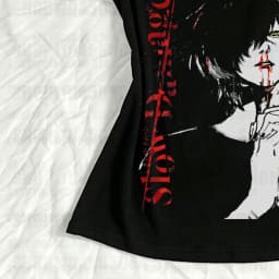 Vintage clothing, Gothic aesthetic clothing, Gothic Emo anime girl Harajuku Y2k women's T-shirt, 2000s T-shirt Y2k Top 90s