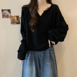 Large size women's clothing spring and autumn new loose and thin European and American style long-sleeved top inside and outside