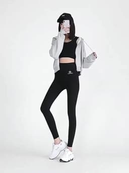 M-XL Shark Pants Women Wear Spring Autumn Winter Thin High-Waisted Belly Lift Hip Yoga Tights Small Feet Black Leggings