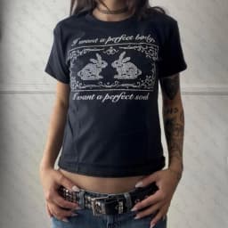 Gothic Harajuku Slim Short Sleeve T-shirt Fashion Summer Fashion Crop Top Streetwear Emo Girl Y2k Style Women's T-shirt Baby Tee