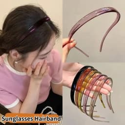 Trendy Sunglasses Frame Shape Acrylic Hairbands For Women Toothed Headband Anti-slip Hair Hoop Fashion Hairwear Accessories