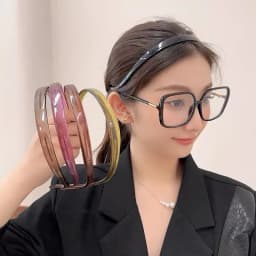 Trendy Sunglasses Frame Shape Acrylic Hairbands For Women Toothed Headband Anti-slip Hair Hoop Fashion Hairwear Accessories