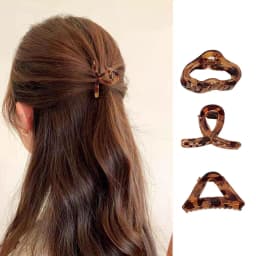 4PC Set European & American Style Leopard Print Small HairClaw Clips for Women Girls Retro Hair Accessories Headwear