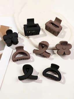 5Pcs Multistyle Small Flower Hair Claw Clips for Women Girl Rectangle Jaw Clip Hair Accessory Semicircle Barrettes for Thin Hair