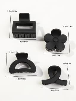 5Pcs Multistyle Small Flower Hair Claw Clips for Women Girl Rectangle Jaw Clip Hair Accessory Semicircle Barrettes for Thin Hair