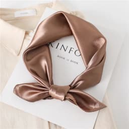 Luxury Solid Square Scarf For Women 60cm Satin Neck Hair Tie Band Bag Warp Soft Neckerchief Hijabs Head Female Foulard