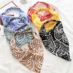 Women's Bandana Vintage Bohemia Women Bandana Hair Band Scarf Print Vintage Triangle Turban Elastic Headband for Lady Head Scarf