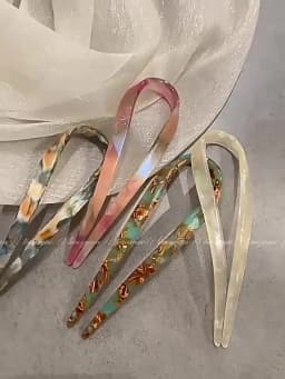 U-shaped hair clip, women's meatball headband, simple Chinese style hair clip, modern style and temperament hair accessory