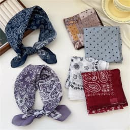 Fashion Printing Silk Small Square Scarf Summer Scarf Women's Versatile Small Scarf Head Band Hair Accessories