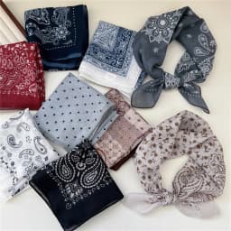 Fashion Printing Silk Small Square Scarf Summer Scarf Women's Versatile Small Scarf Head Band Hair Accessories