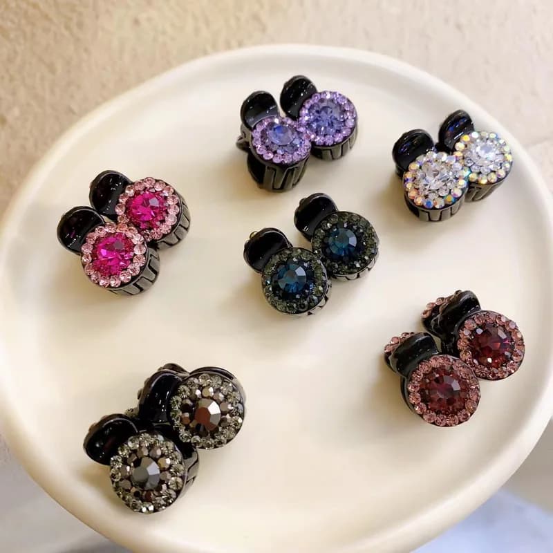 2pcs/set cute small crystal hair clip for women mini hairclip girls bangs hairpin kids claw clip set hair pin hair accessories