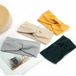 Elastic Hair Accessories Women'S New Knitted Thread Twist Turban Bandage Solid Wide Knitted Knotted Yoga Hair Band Yoga Headband