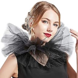 Fashion Fake Collar Victorian Detachable Jabot Collar Ruffled Lace Jabot Neck Collar Adults Stage Party Steampunk Accessory