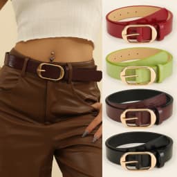 Light luxury gold metal buckle multi-color crocodile pattern belt for women, a versatile decorative belt for jeans, suitable f